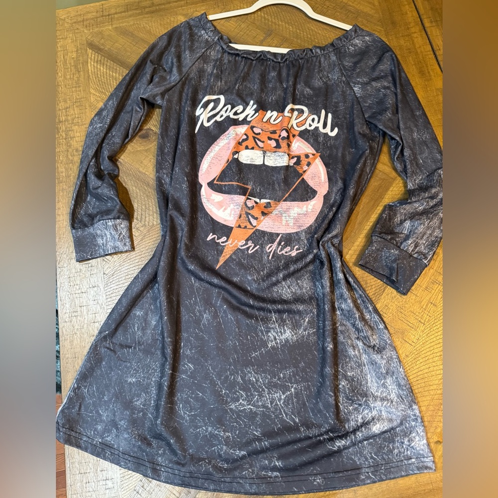 Rock n Roll Off-Shoulder Long Sleeve Dress Women’s Size S